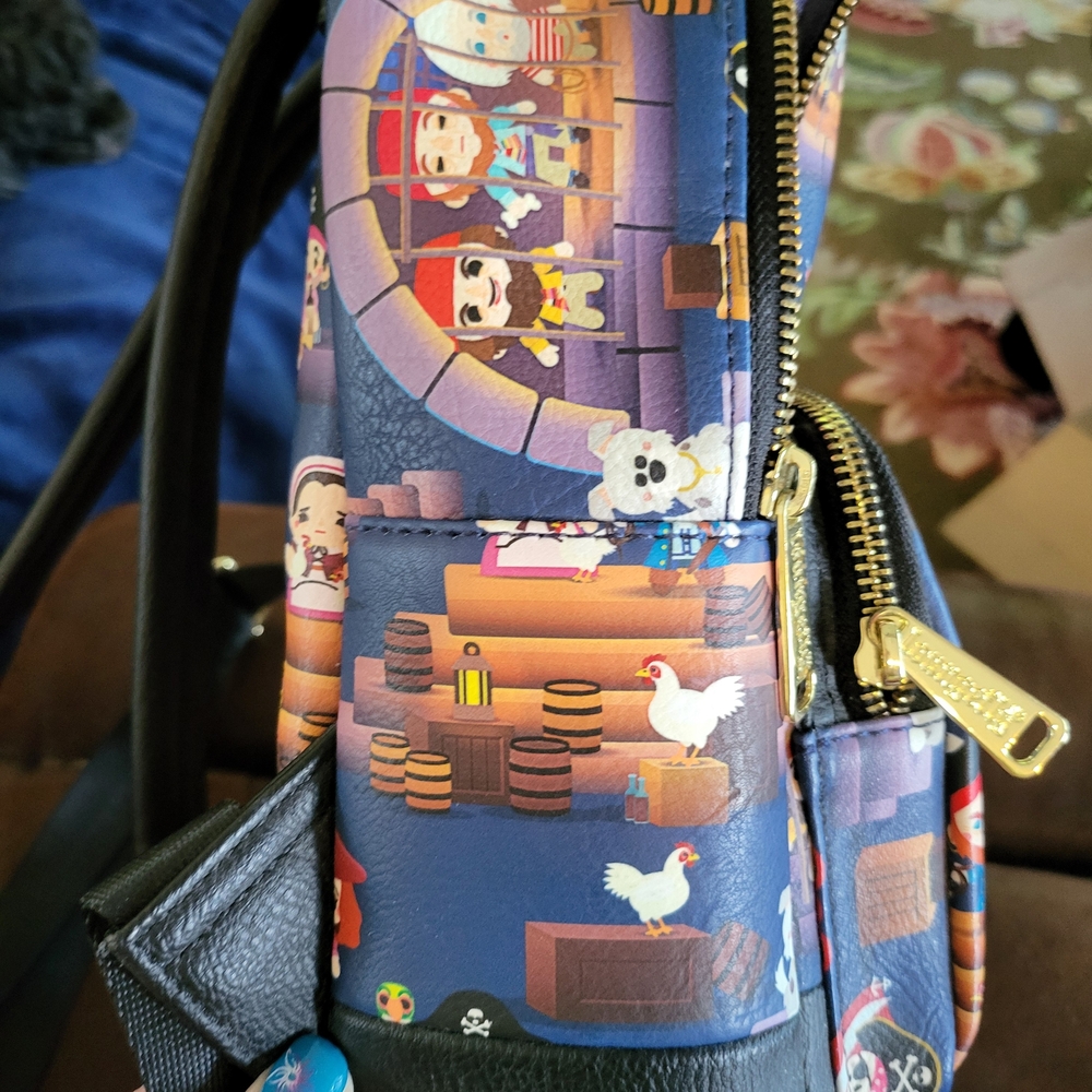 Disney Parks Pirates Of The Caribbean Loungefly  Pirate Mini Backpack - Blue - Picture 4 of 6